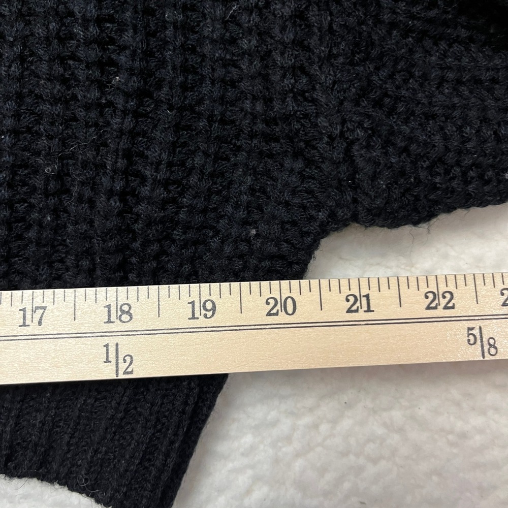 SHEIN Sweater Womens S Black Cropped Chunky Ribbed Knit Crewneck Pullover 4473 - Picture 4 of 8